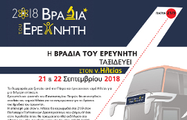 Η Βραδιά του Ερευνητή Ταξιδεύει στον Ν. Ηλείας